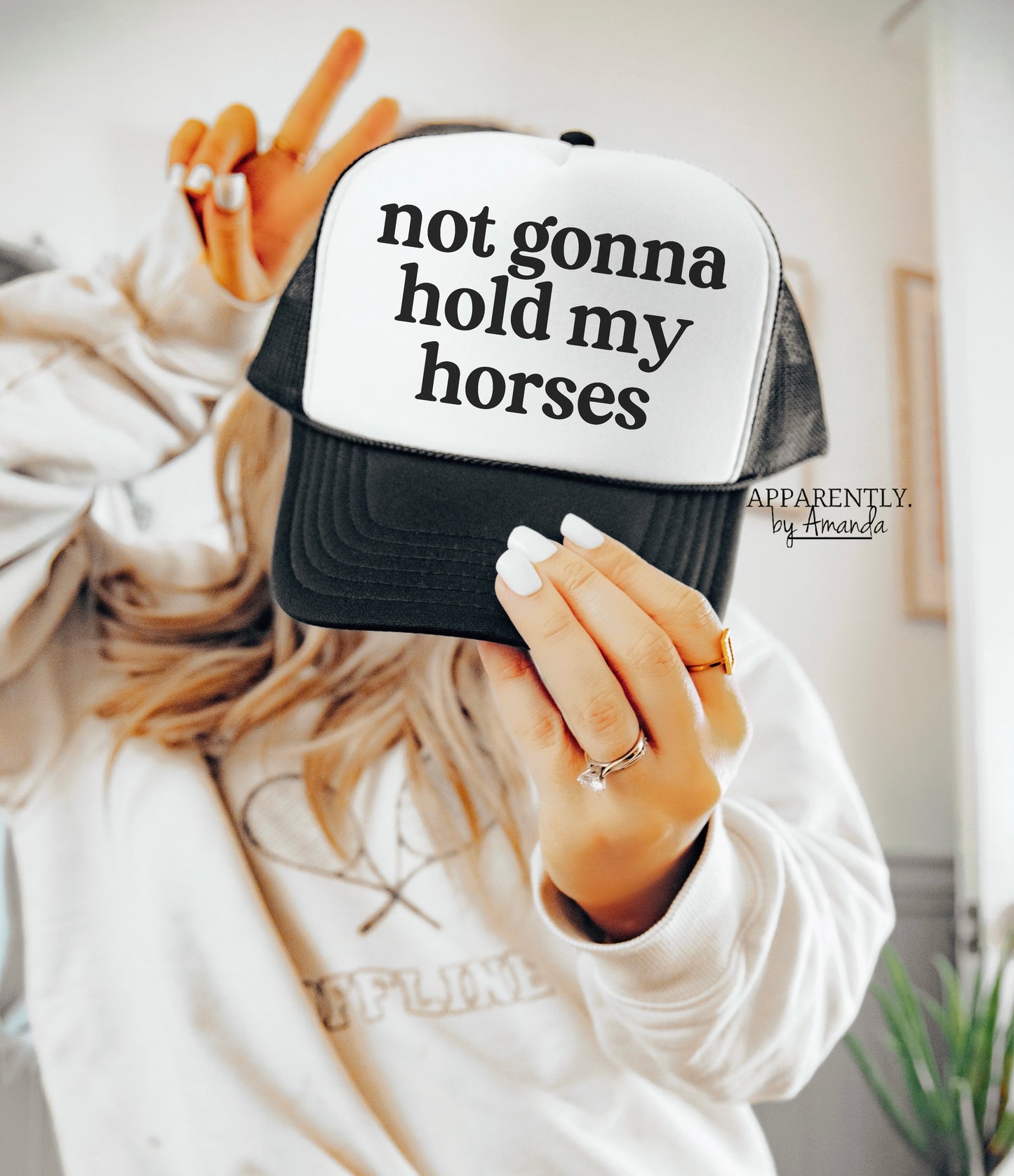 Not Gonna Hold My Horses Snapback Adjustable Trucker Hat | lowered edition