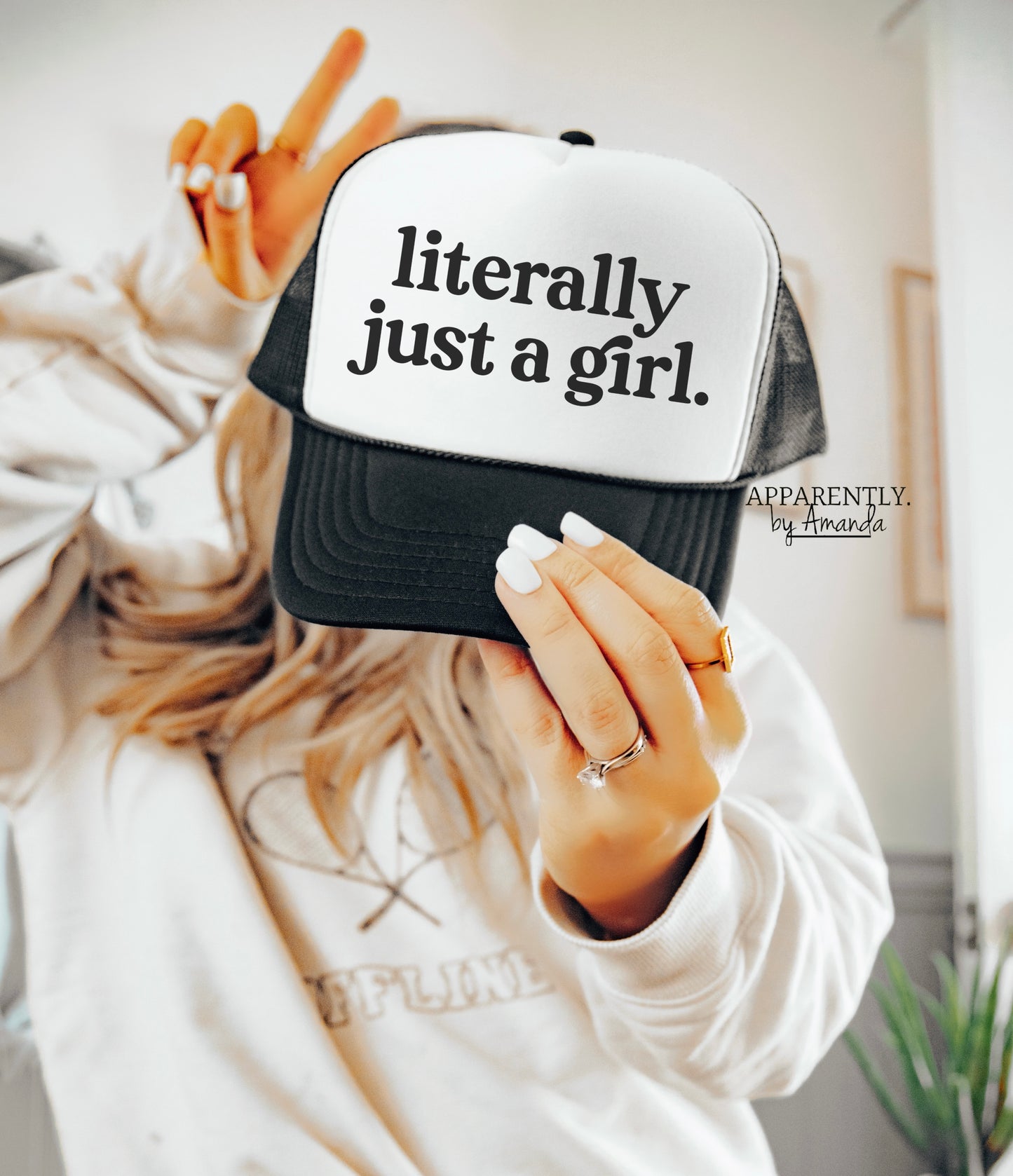 Literally Just a Girl Snapback Adjustable Trucker Hat | lowered edition