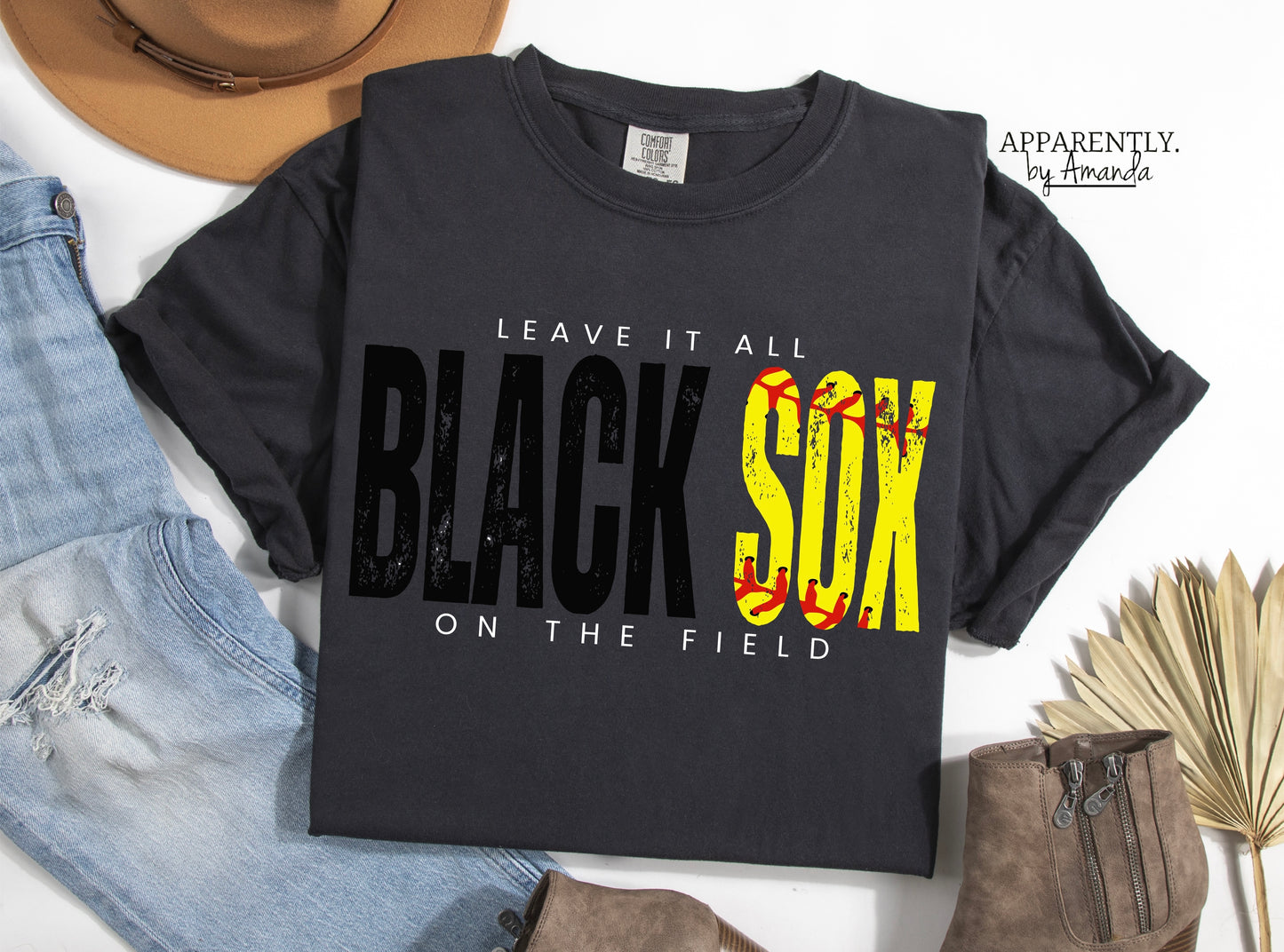 Leave It All On The Field Black Sox Custom Tee| Comfort Colors