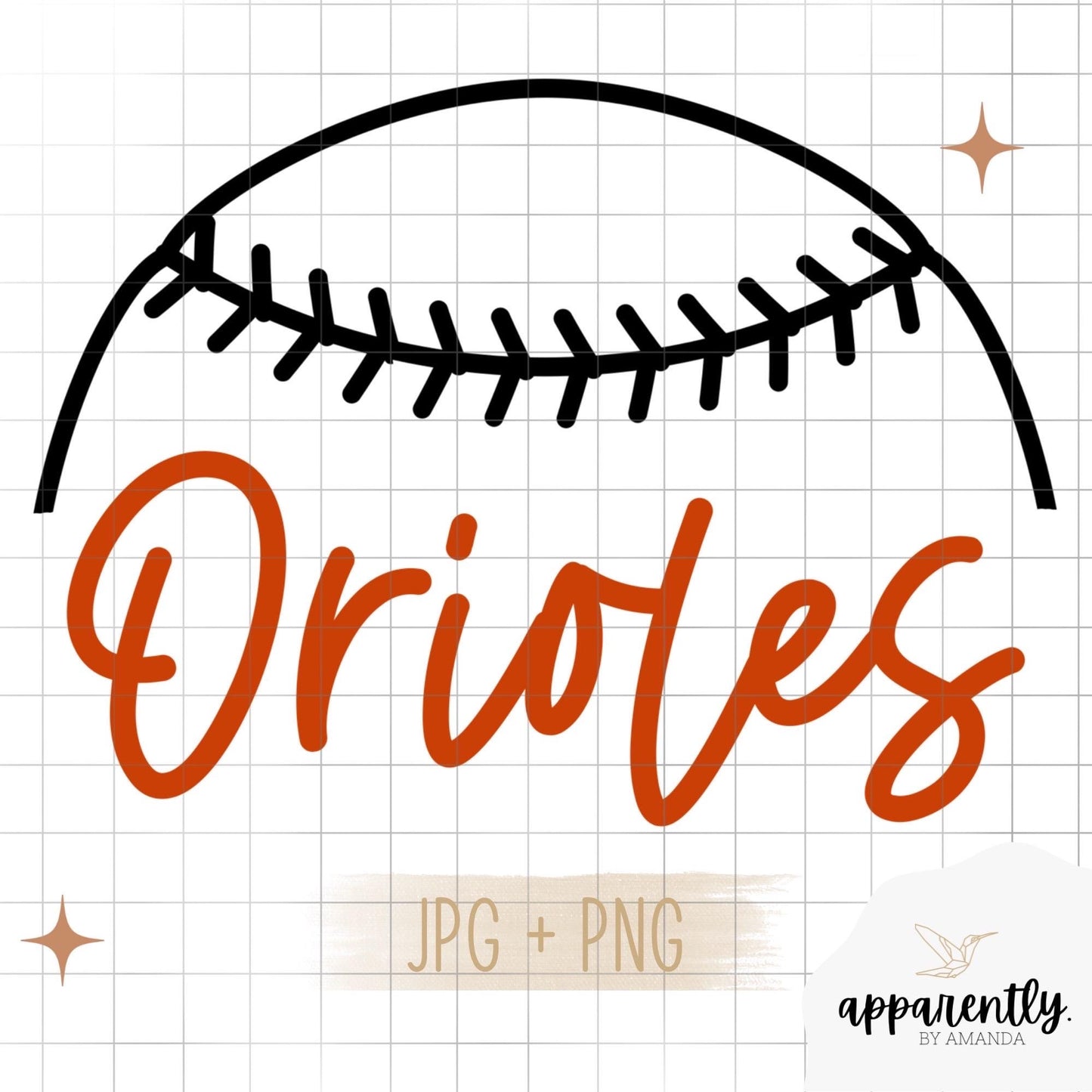 Orioles Baseball Digital File for Sublimation, DTF, Vinyl, Etc. PNG/JPEG