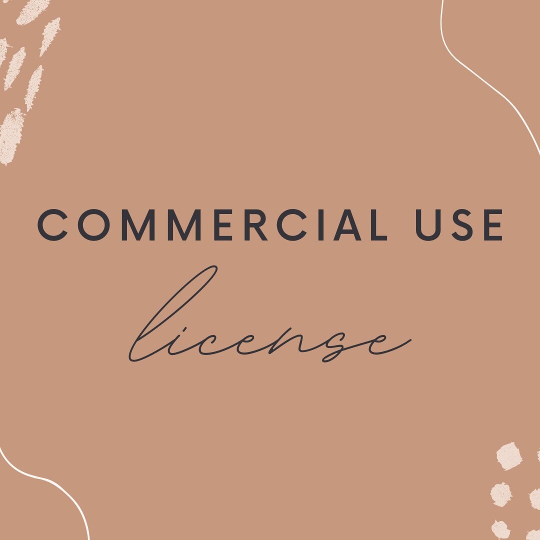 Commercial Use License- to be purchased with any file you plan to use for profit