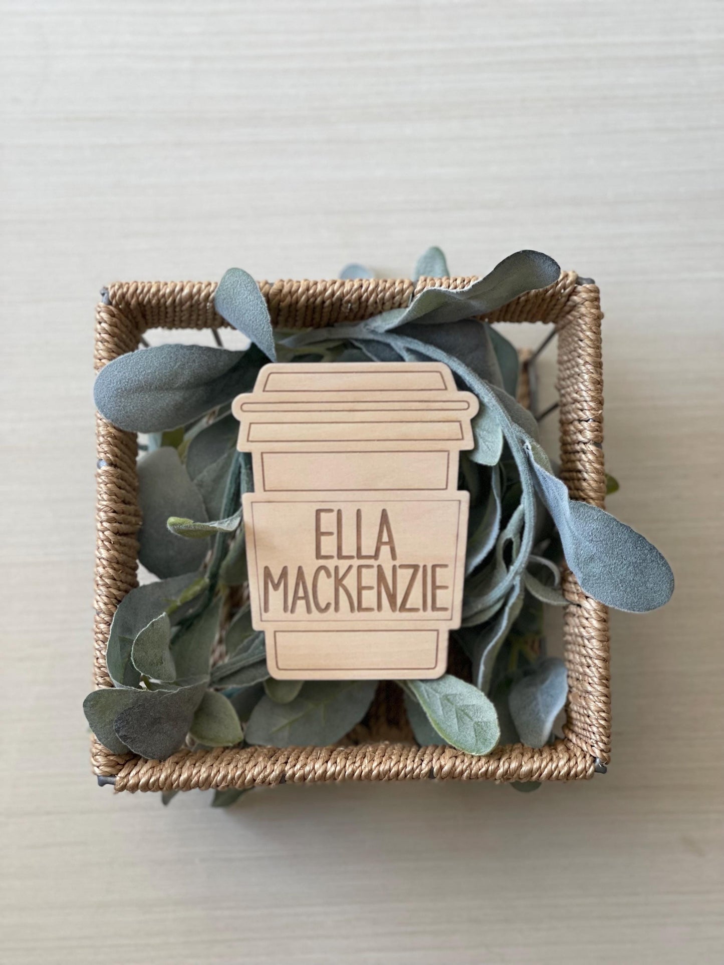 Mom’s New Coffee Date Baby Monthly Milestone Markers & Name Sign