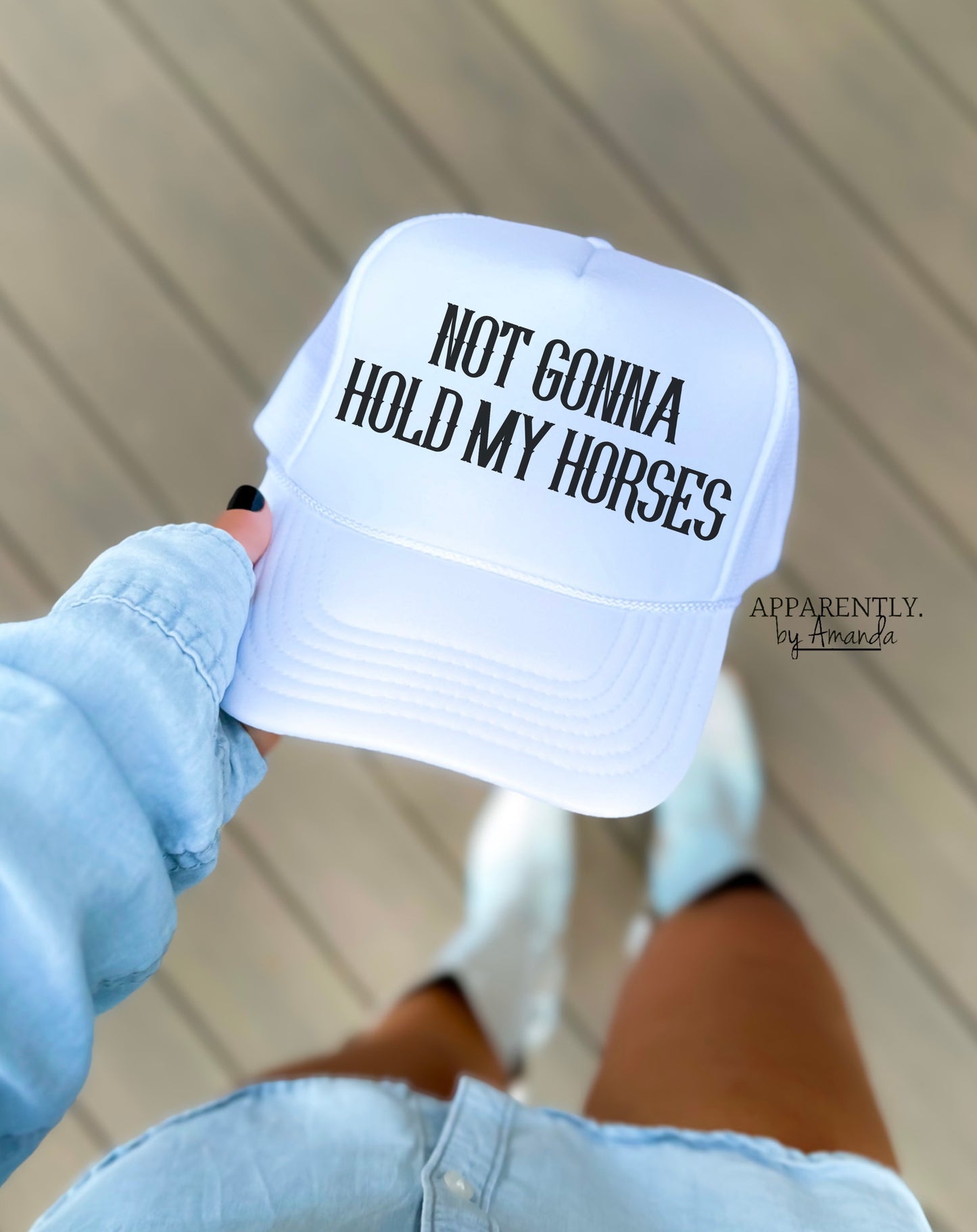 Not Gonna Hold My Horses Snapback Adjustable Trucker Hat | Western Edition