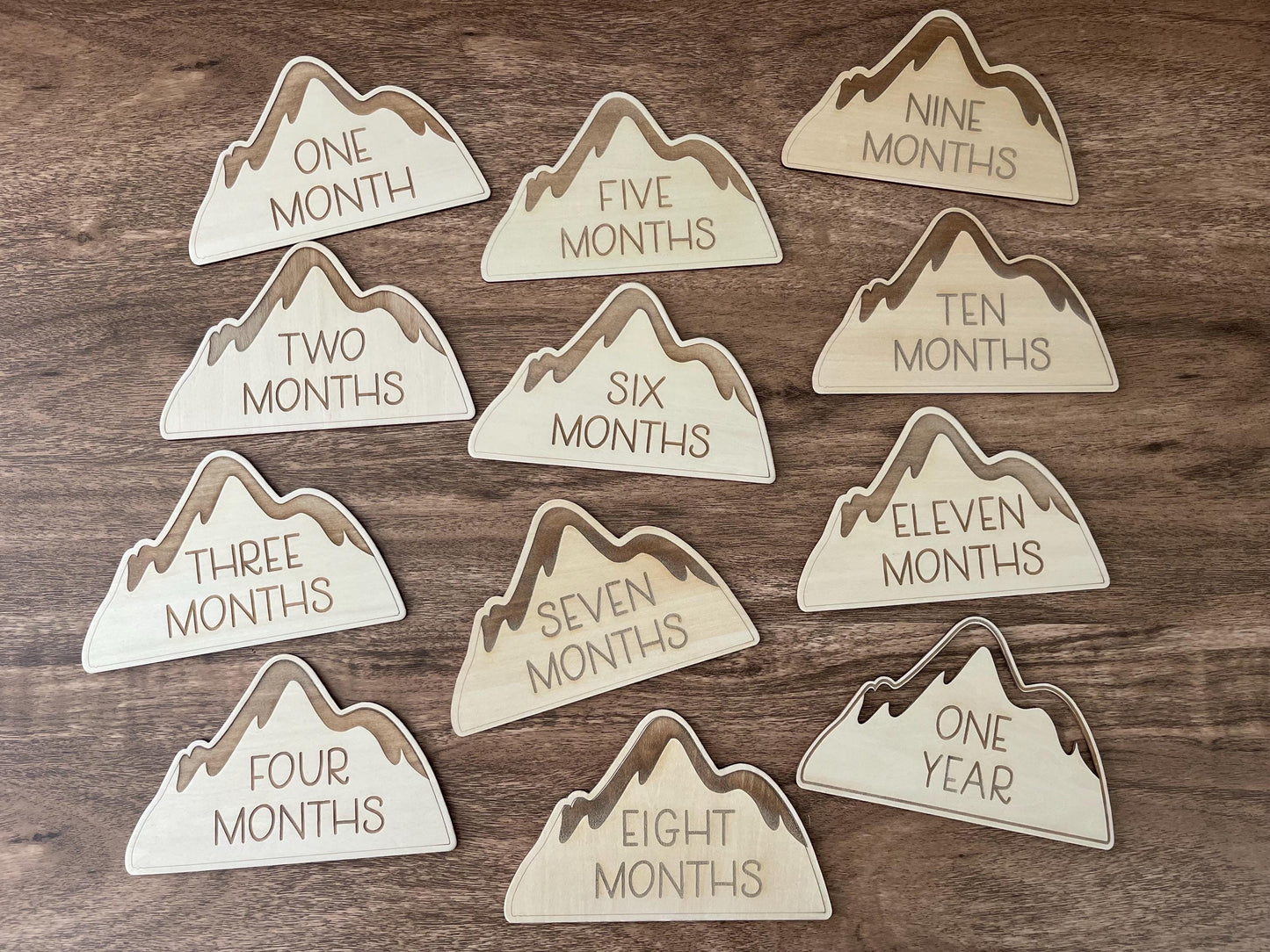 Mountain Baby Monthly Milestone Markers & Name Sign