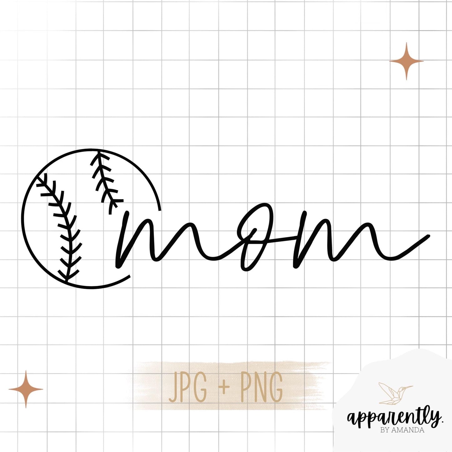 Baseball Mom Digital File for Sublimation, DTF, Vinyl, Etc. PNG/JPEG