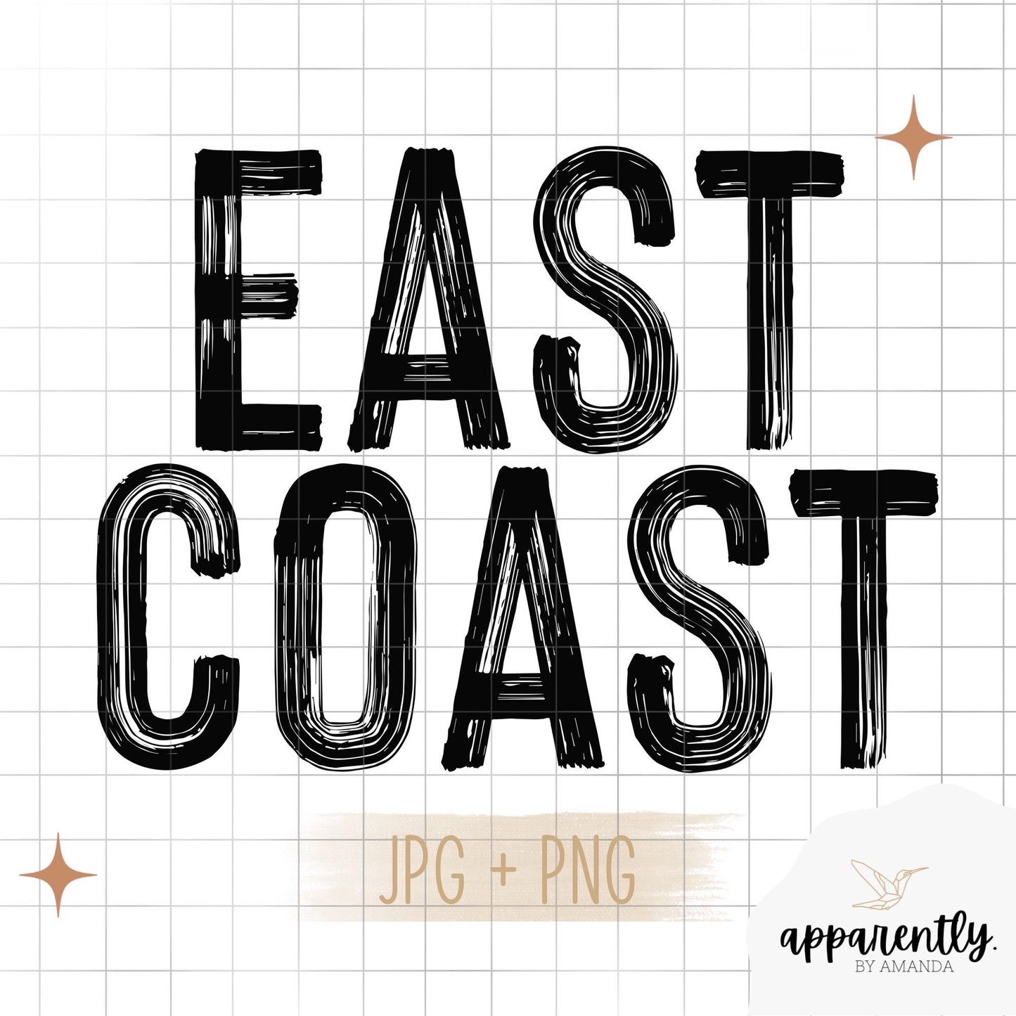 East Coast Digital File for Sublimation, DTF, Vinyl, Etc. PNG/JPEG