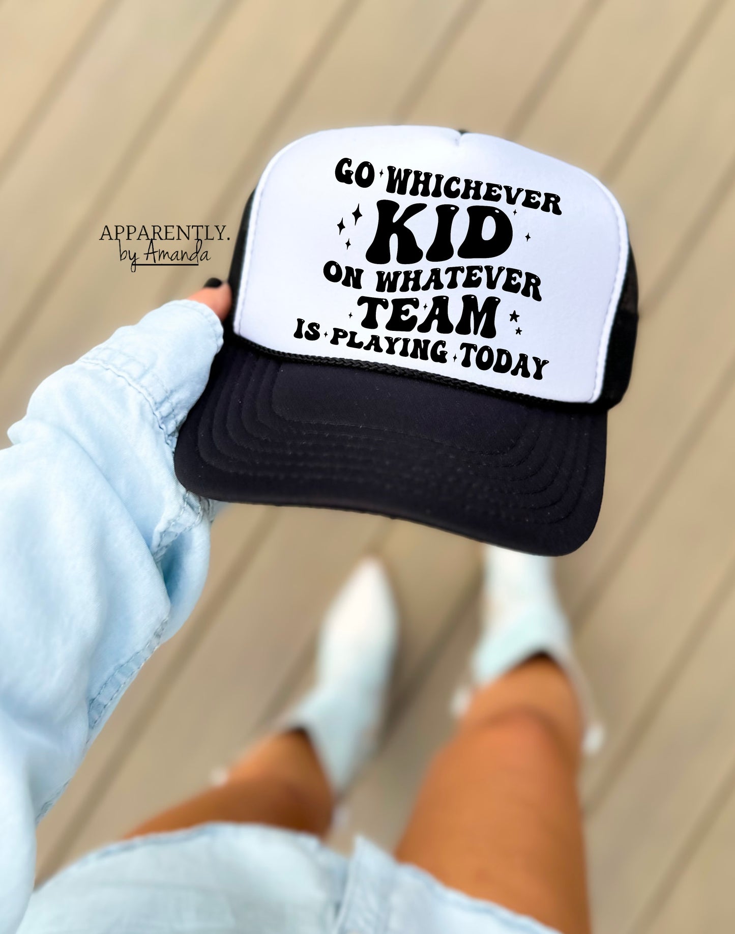 Go Whichever Kid on Whatever Team is Playing Today Snapback Adjustable Trucker Hat | lowered edition