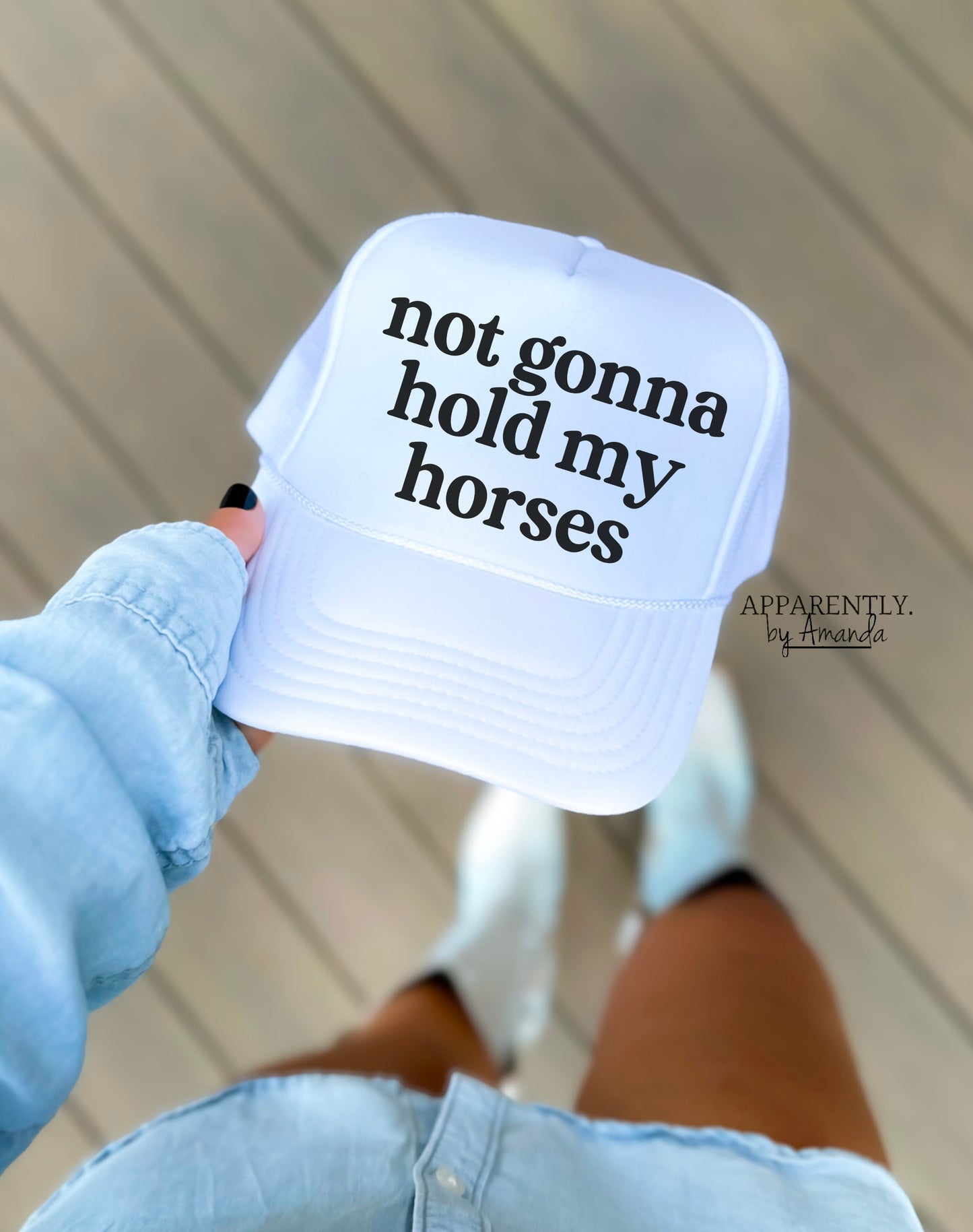 Not Gonna Hold My Horses Snapback Adjustable Trucker Hat | lowered edition