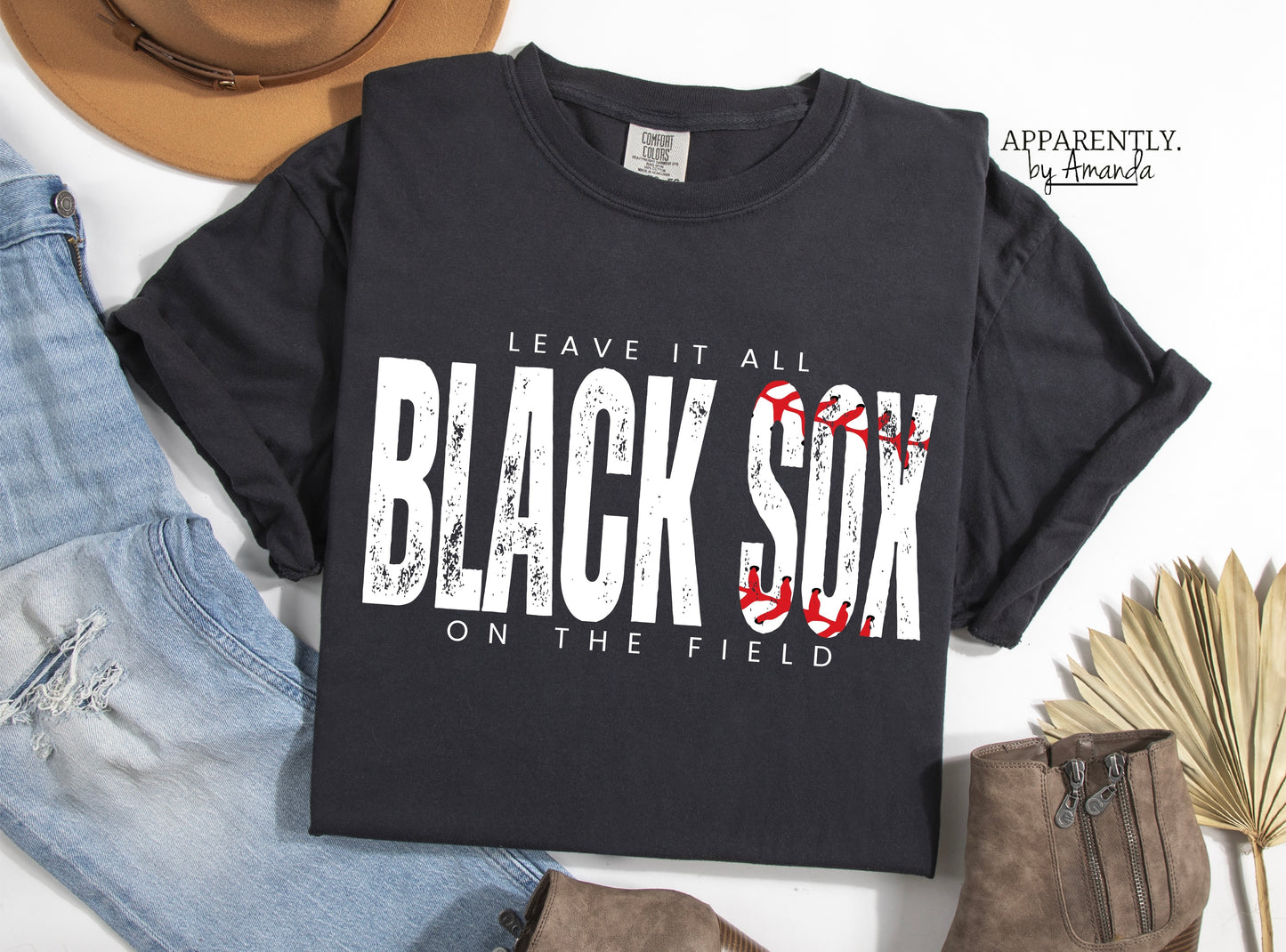 Leave It All On The Field Black Sox Custom Tee| Comfort Colors