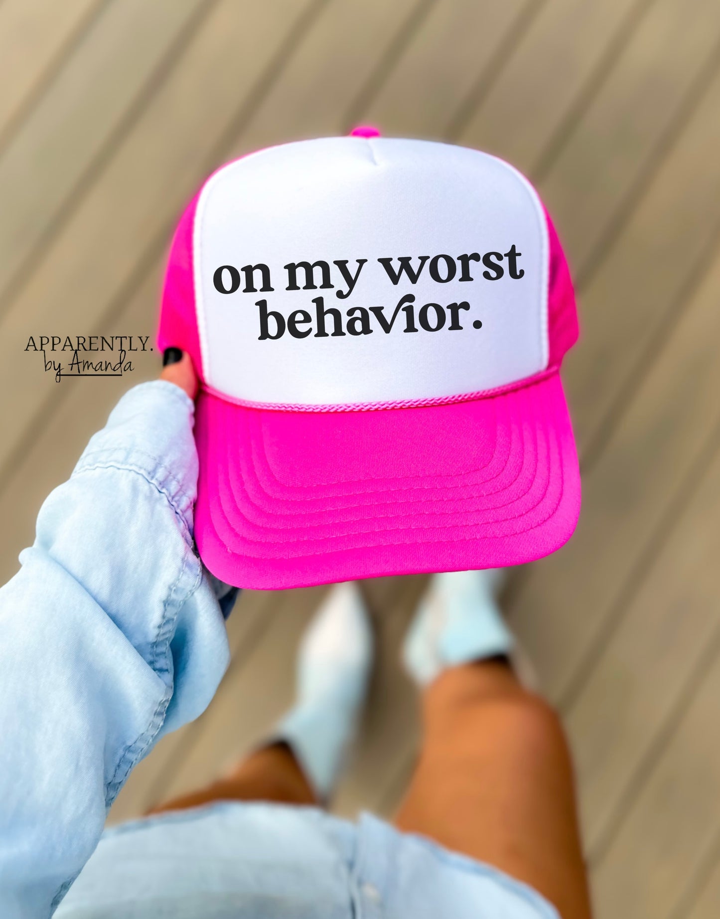 On My Worst Behavior Snapback Adjustable Trucker Hat | lowered edition