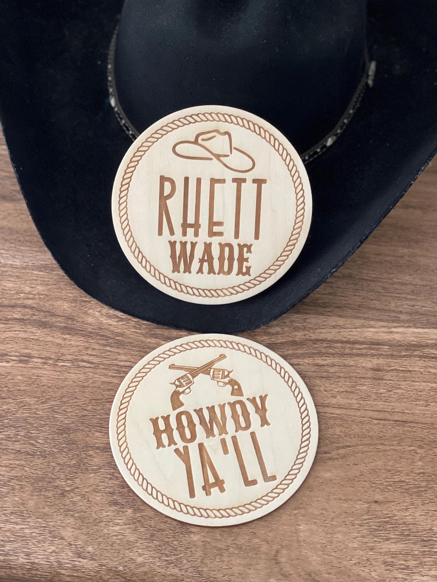 Country/Cowboy Baby Monthly Milestone Markers & Name Sign
