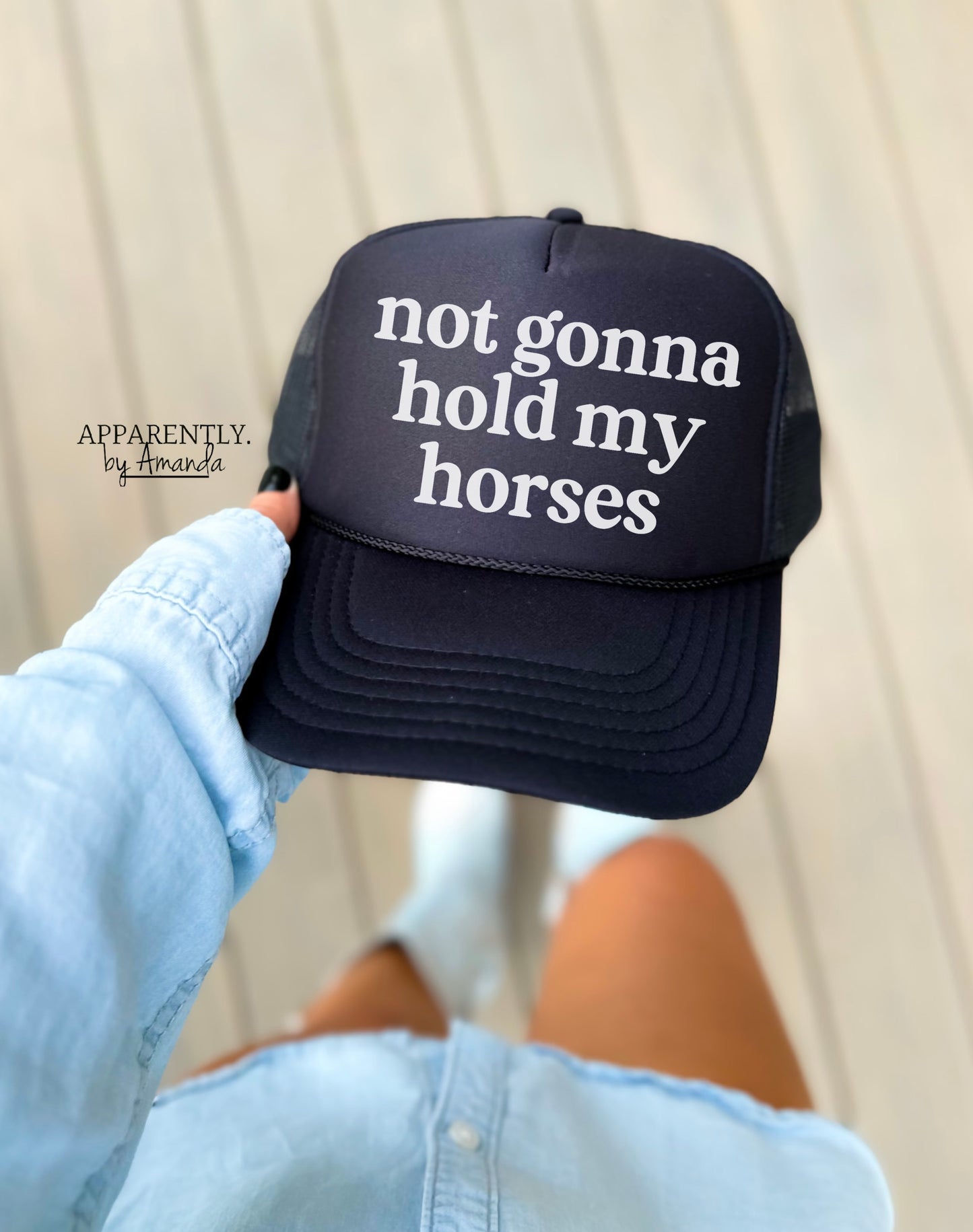 Not Gonna Hold My Horses Snapback Adjustable Trucker Hat | lowered edition