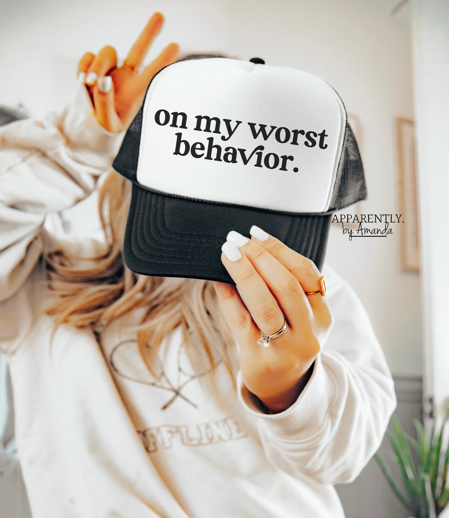 On My Worst Behavior Snapback Adjustable Trucker Hat | lowered edition