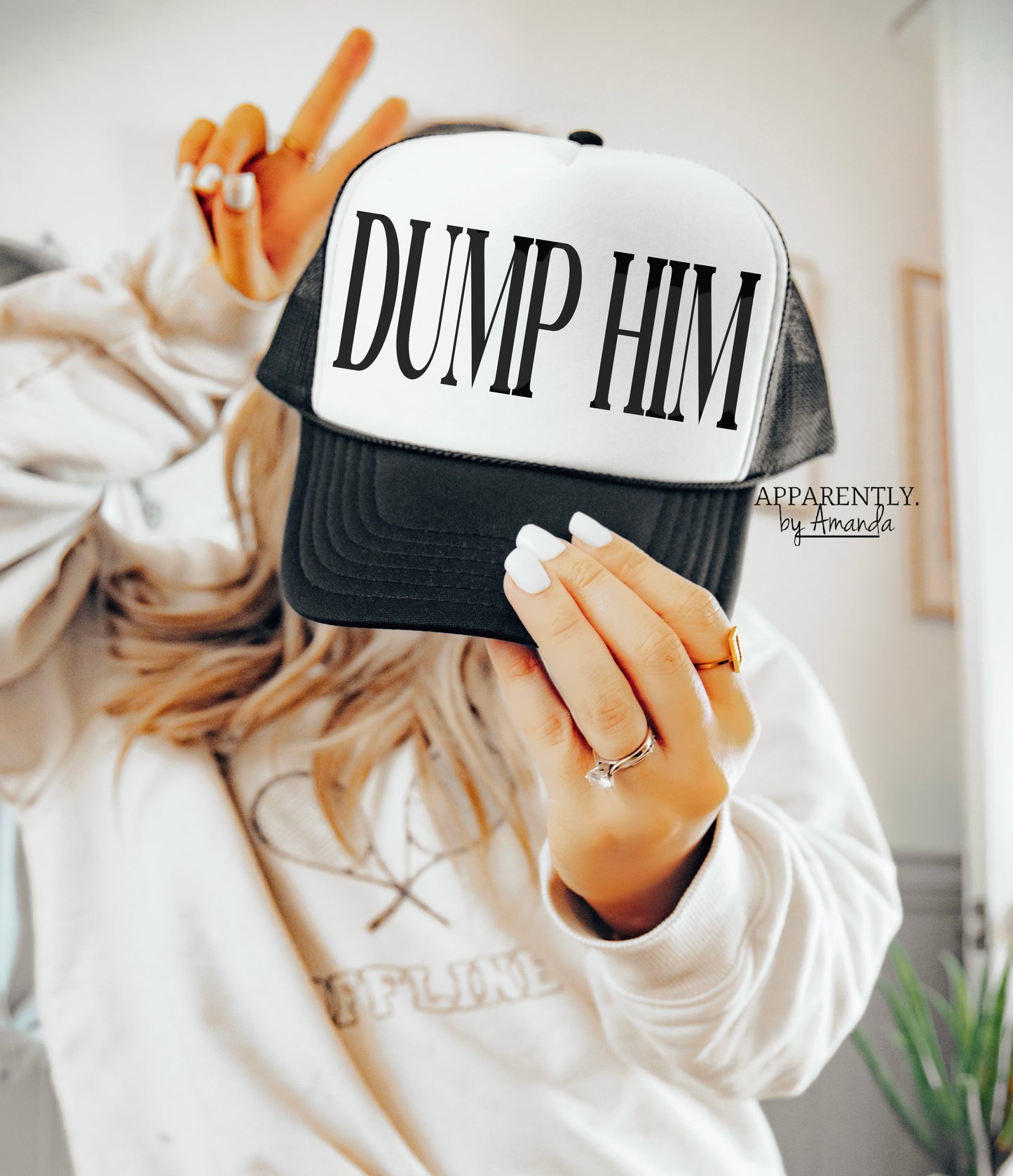 Dump Him Snapback Adjustable Trucker Hat | All Caps Edition