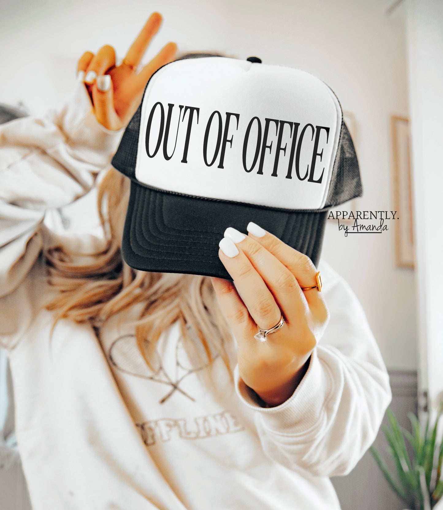 Out Of Office Snapback Adjustable Trucker Hat | All Caps Edition