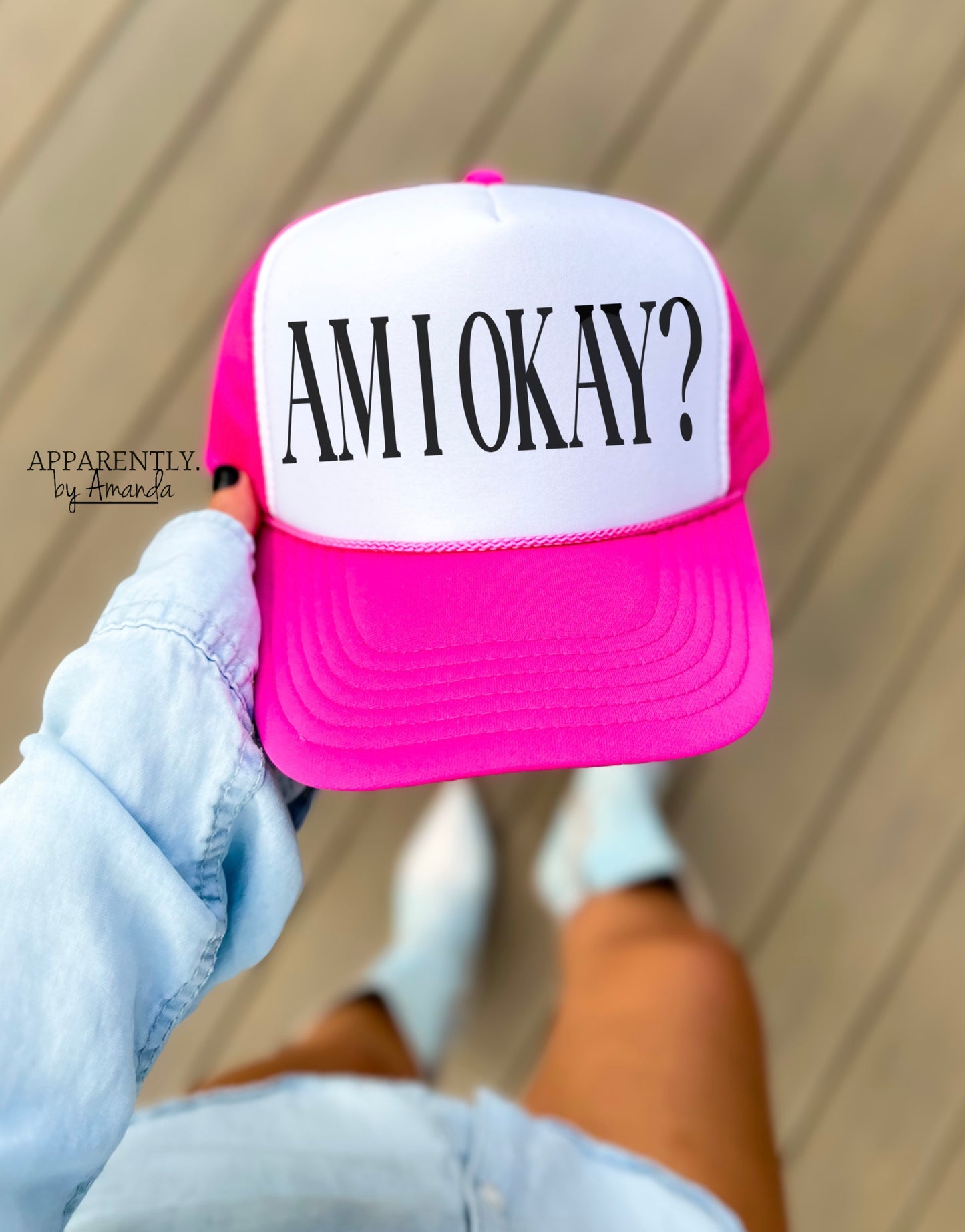 Am I Okay? Snapback Adjustable Trucker Hat | All Caps Edition