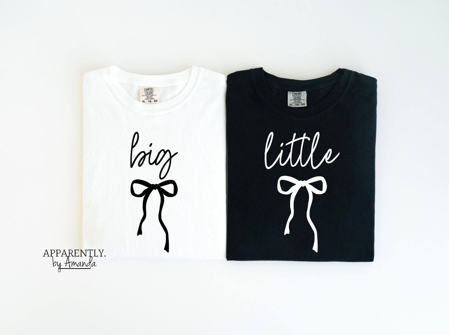 Big + Little Sorority Family Tees | Bow Theme | Comfort Colors
