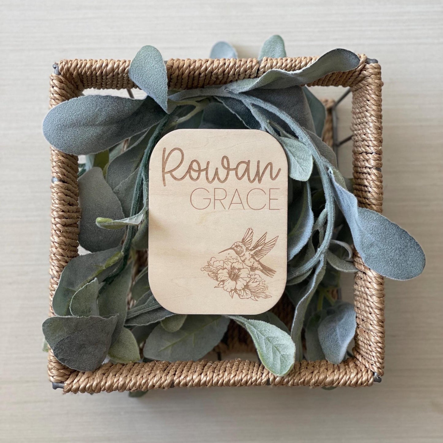 Hummingbird Baby Monthly Milestone Markers & Name Sign