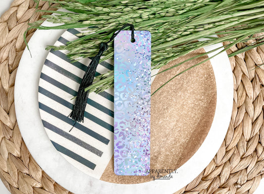 Pastel Leopard Glitter Sublimated Metal Bookmark