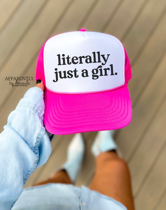 Literally Just a Girl Snapback Adjustable Trucker Hat | lowered edition