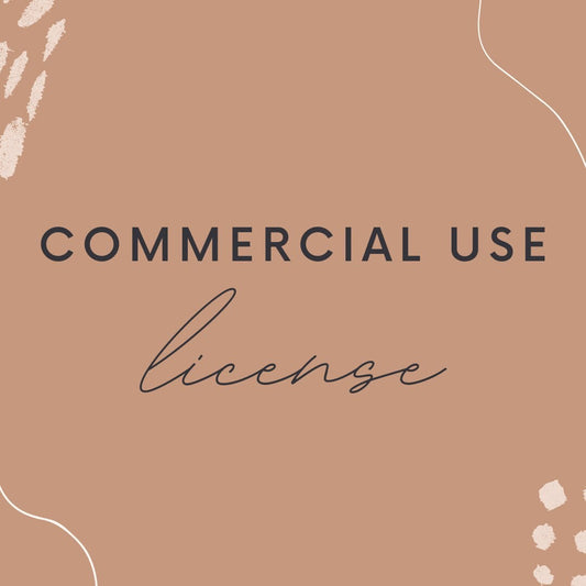 Commercial Use License- to be purchased with any file you plan to use for profit