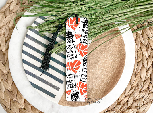 Basketball Court Heart Sublimated Metal Bookmark