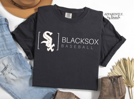 Blacksox Baseball Logo Custom Tee | Comfort Colors