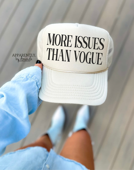 More Issues Than Vogue Snapback Adjustable Trucker Hat | All Caps Edition