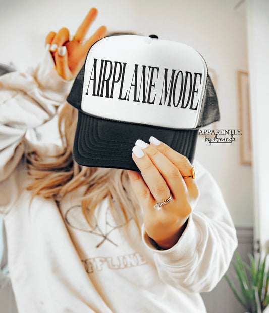 Airplane Mode Snapback Adjustable Trucker Hat | All Caps Edition