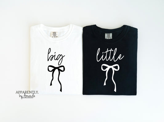 Big + Little Sorority Family Tees | Bow Theme | Comfort Colors